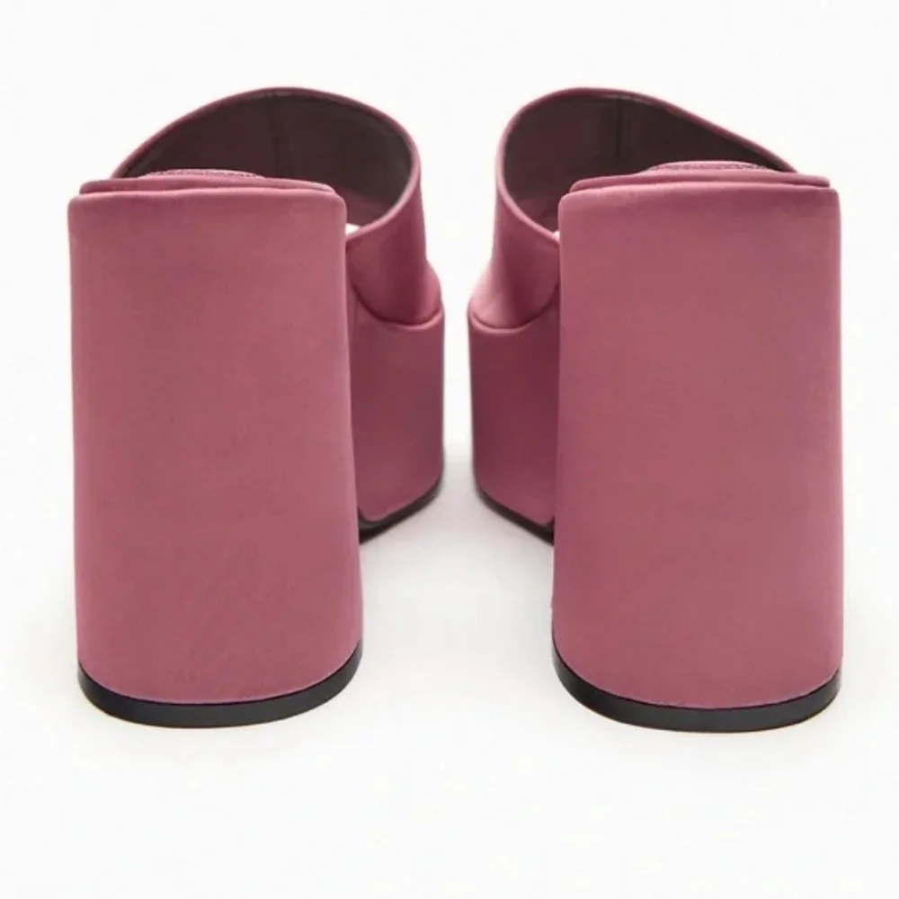 BARBIE X ZARA LIMITED EDITION FABRIC PLATFORM SLIDES